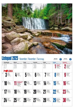 КАЛЕНДАРЬ 2025 А3 СТЕНА 13 ДОСОК ПОЛЬСКИЙ КЛИМАТ ВИДЫ ПОЛЬСКАЯ ПРИРОДА