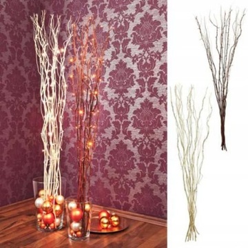 GAŁĄZKI WIERZBOWE PODŚWIETLANE 40szt LED 120cm VINTAGE szare na baterie