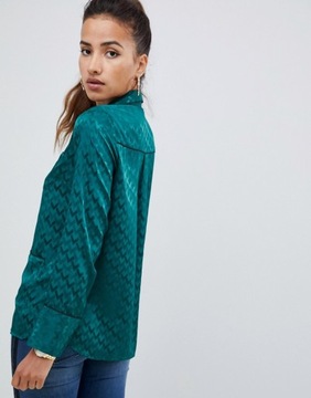 Zielona Koszula z długim rękawem piżamowy styl 34
