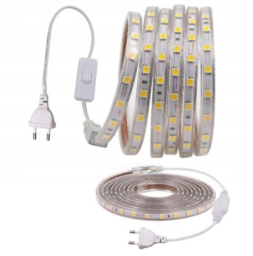 ШЛАНГОВАЯ лента LED STRIP 5050 IP68 1MB 230V WARM