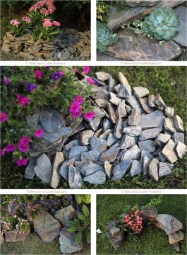 Стеновой камень, садовый шифер, дорожки, пруд