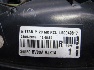 NISSAN JUKE F15 FACELIFT - SVĚTLO PRAVÝ ZADNÍ 26550BV80A
