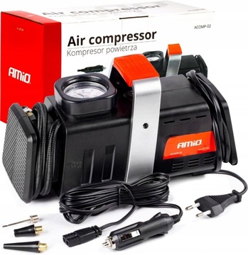 KOMPRESOR SAMOCHODOWY SPRĘŻARKA POMPKA 12V + 220V