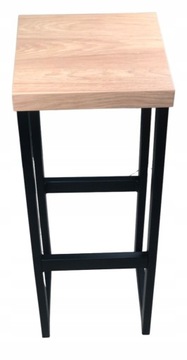 Solidny HOKER metalowy taboret 80cm HIKORA NATURAL