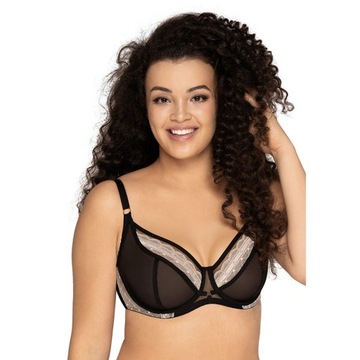 Stanik 75H biustonosz półusztywniany semi soft sexy czarny wygodny Ava