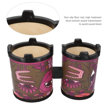 Bango Drum DIY Портативный деревянный барабан 16 см 13,5 см с наклейками C7