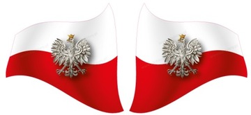 NAKLEJKA FLAGA POLSKI z orłem duża TIR