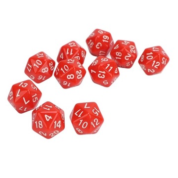 10 ШТ. НАБОР МНОГОСТОРОННИХ КУБИКОВ ДЛЯ РПГ, 20-СТОРОННИЕ КУБИКИ