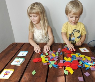 ПАЗЛ ДЕРЕВЯННЫЕ БЛОКИ МОНТЕССОРИ 155 деталей мозаика