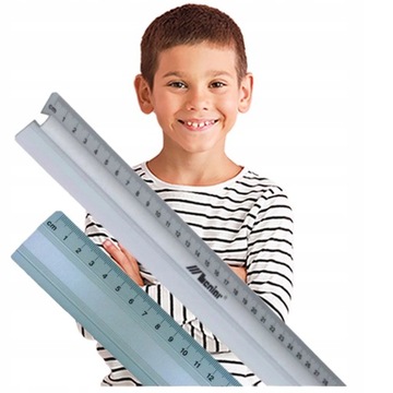 METALOWA LINIJKA PRZYBORY GEOMETRYCZNE SZKOLNE