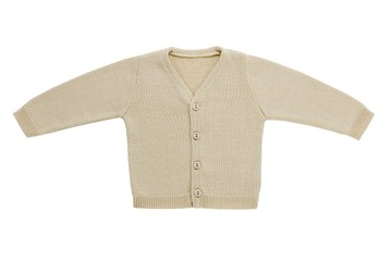 SWETER SWETEREK BEŻOWY beż bawełniany 74cm CHRZEST