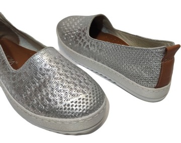 wygodne srebrne espadryle VENEZIA 0492212618y r37