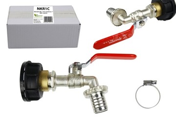 KRAN 1 CAL do ZBIORNIKÓW 1000L ADAPTER mauzer 1