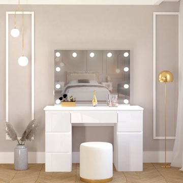 СОВРЕМЕННАЯ ТУАЛЕТНАЯ СИСТЕМА MEGAN B2 ПЕРЕДНИЕ ГЛЯНЦЕВЫЕ ЗЕРКАЛА СВЕТОДИОДНЫЕ 11 ЛАМПОЧЕК