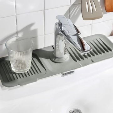 SILIKONOWA MATA NA ZLEW OCIEKACZ POD KRAN SZARA MATA OCHRONNA DO KUCHNI