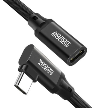 AdroitGoods Kabel przedłużający Usb-C kątowy - 10Gbps - 4K@60Hz