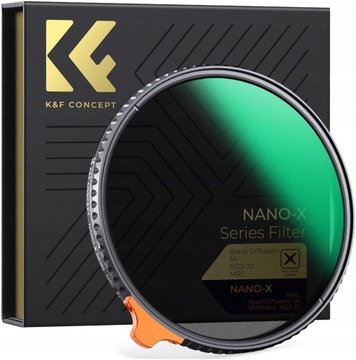 Диффузионный фильтр K&F Black Mist 1/4 + ND2-ND32 72 мм Nano X 8k
