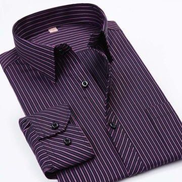 Slim Fit Mens Business Casual Long Sleeved Shirt C