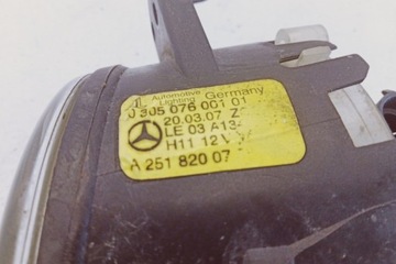 HALOGEN LEVÝ PŘEDNÍ MERCEDES-BENZ M (W164) A25182007 2.99L DIESEL 140KW