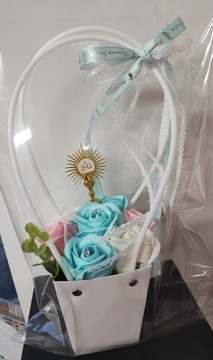 корзина Букет Коробка Подарок на Первое Причастие Мыло цветы