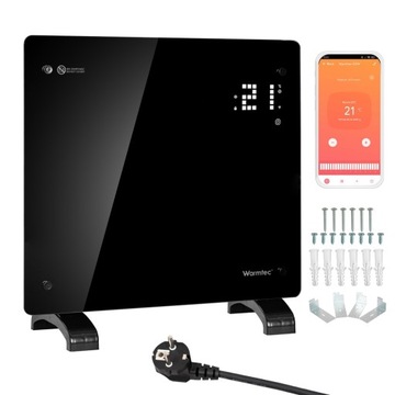 Grzejnik elektryczny łazienkowy szklany konwektorowy WiFi 1kW EGW-10C