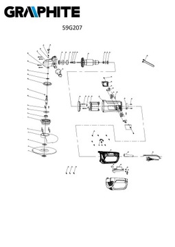 Miękki start Szlifierka kątowa GRAPHITE 59G207