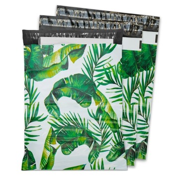 FOLIOPAKI KURIERSKIE MOCNE KOPERTY 255x370 ZIELONE LIŚCIE 50 sztuk