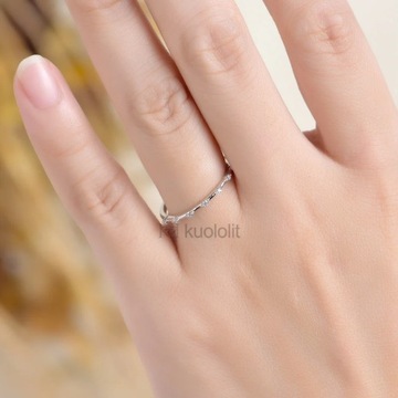 Kuololit 585 14K 10K White Gold Bubble Moissanite Ring for Women Solitaire
