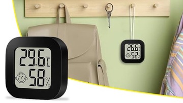 CYFROWY TERMOMETR HIGROMETR POKOJOWA STACJA POGODY POGODOWA Z WYŚWIETLACZEM