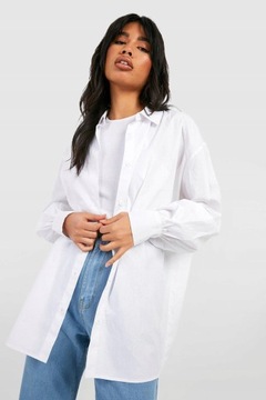 Boohoo gyn biała oversize długi rękaw koszula XL NG2