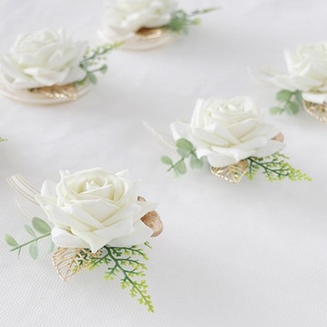 Bransoletka na nadgarstek z różą Bransoletka z wstążki i kwiatem Butonierka do korsarza