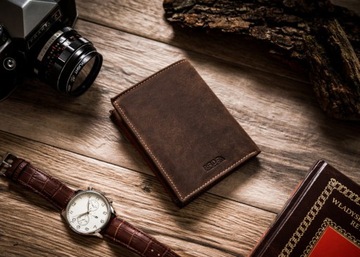 Мужской кожаный мотоциклетный кошелек RFID 5842