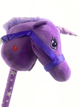HOBBY HORSE PLUSZOWY KOŃ NA PATYKU FIOLETOWY 70CM