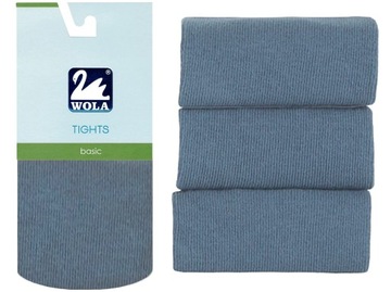 WOLA RAJSTOPY GŁADKIE BAWEŁNA 140/146 JEANS B44