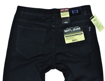 Spodnie męskie jeans Savil TA510 czarne L36 pas 92 cm 35/36