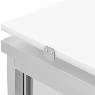 STÓŁ ROBOCZY Z SZAFKĄ ZE STALI NIERDZEWNEJ - ECO - 180 X 60 CM - 500 KG -