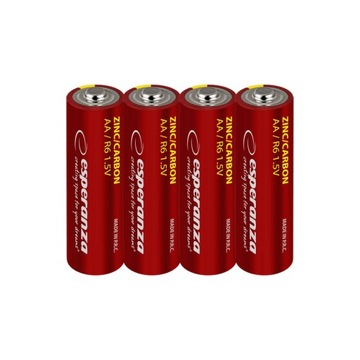 4 x BATERIE CYNKOWO-WĘGLOWE AA R6 1,5V PALUSZKI 4 SZTUKI BATERIA ESPERANZA
