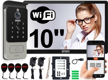 Wideodomofon do domu 5TECH Wi-Fi Verus Plus 10'' czarny Czytnik + Szyfrator