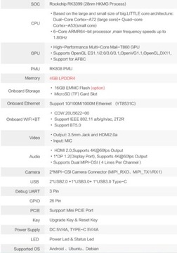 Микрокомпьютер Orange Pi 4 LTS 4 ГБ 16 ГБ EMC HDMI 4K WiFi Bluetooth RK3399