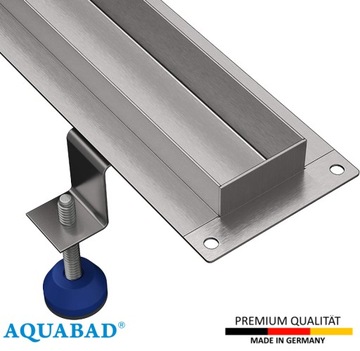 Aquabad odpływ liniowy do płytki 80 cm stalowy Slim wąski z syfonem Viega
