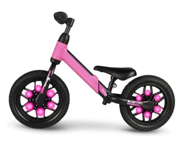 Детский беговел Qplay Spark со светящимися светодиодными колесами, 12 дюймов, розовый