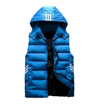 Bezrękawnik czarny pikowany z kapturem M/7XL