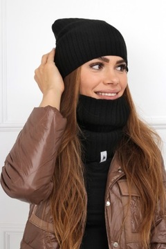 ЖЕНСКИЙ КОМПЛЕКТ ШАПКА-БИНИ-ЮБКА ДЛЯ ГОЛЬФ-ТРУБА BIG SPORT SET ЧЕРНЫЙ 2204