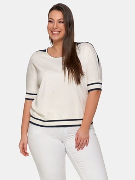BLUZKA DAMSKA z rękawem 3/4 stylowa wygodna modna biała 2XL MORAJ