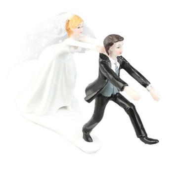 Resin Figurine Wedding Cake Topper for Reluctant