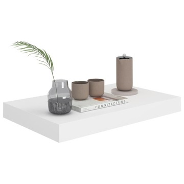 PÓŁKA ŚCIENNA WISZĄCA BIAŁA MAT 40x20 cm ZESTAW