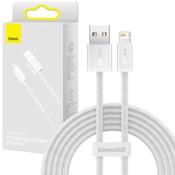 BASEUS MOCNY KABEL PRZEWÓD USB DO LIGHTNING APPLE IPHONE IPAD OPLOT 2.4A 2M
