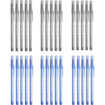 30 szt x długopis BIC Round Stic Classic 1,0 mm: 15x niebieski + 15x czarny