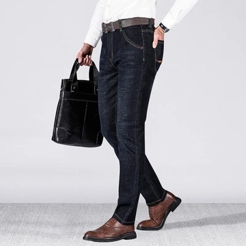 Men's Business High Waist Suit Denim Pants Trendy