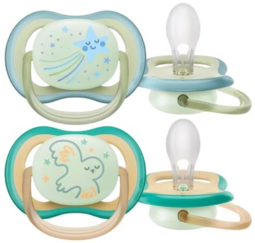 PHILIPS AVENT 2x ULTRA AIR NIGHTTIME ОРТОДОНТИЧЕСКАЯ соска LUMINOUS 0–6 М